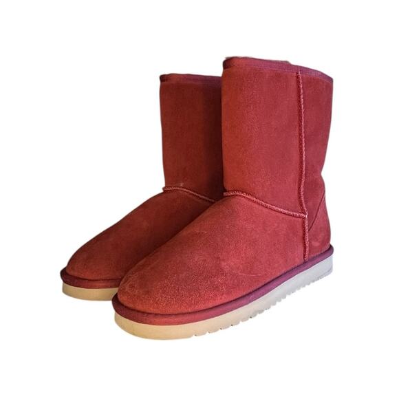 Koolaburra by UGG Women's Koola Short Boots Suede Size 8 Red Brown - Picture 2 of 6
